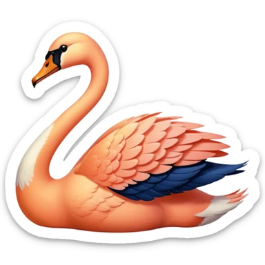 Peach colored swan sticker