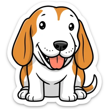 basset hound smiling with big teeth sticker