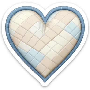 white heart with a patchwork pattern sticker