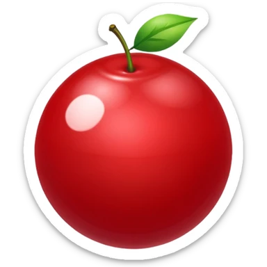 shiny red metal ball that tastes like cherry sticker