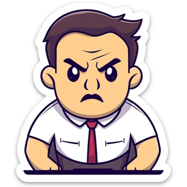 frustrated boss with bad ideas criticizing designer work sticker
