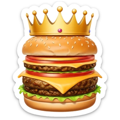 burger with crown sticker