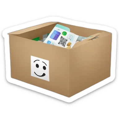 creates an open medicine box with a qr code sticker