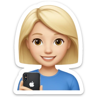 blonde giirl memoji iphone sticker
