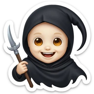 cute baby reaper excited sticker