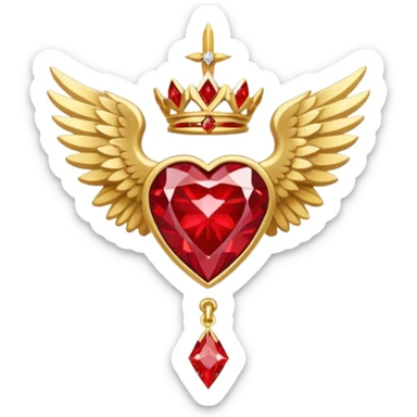 holy emblem with white wings and red diamond in the middle sticker
