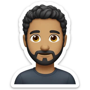 Big pakistani black and short hair with a beard and brown eyes sticker