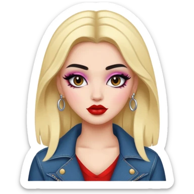 Boujy baddie best friends, fair skin, trendy heavy makeup sticker