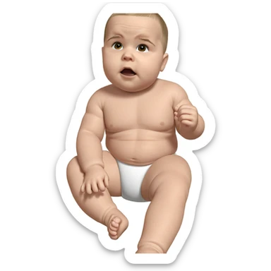 thoughtful boy sitting calmly sticker