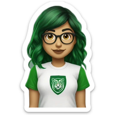 Mia Khalifa white tshirt green sleeves slytherin logo sticker