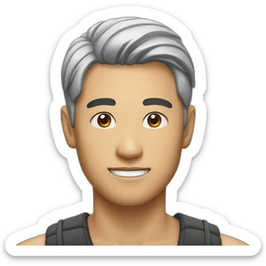 handsome asian man sticker