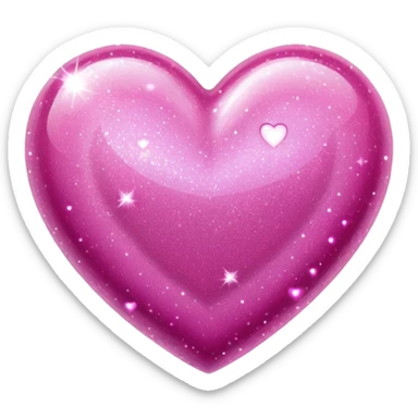 glitter pink heart sticker