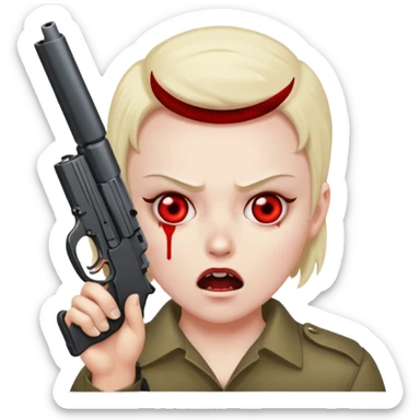 gun to head moaning face sticker