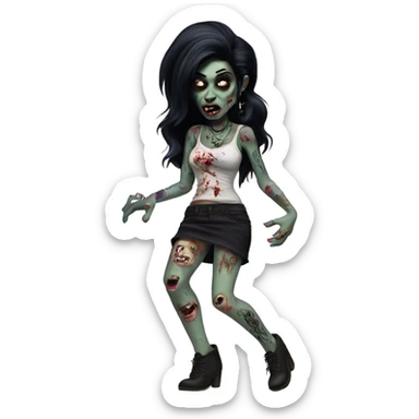 amy winehouse zombie dancing with tattoos sticker