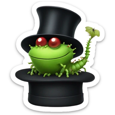 Flytrap wearing a top hat  sticker