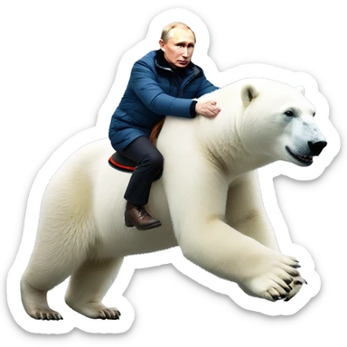 Vladimir putin riding polar bear sticker
