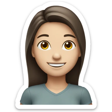 Brunette white girl waving sticker