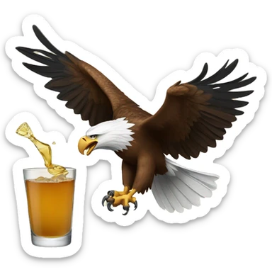 Eagle taking a shot of tequila sticker