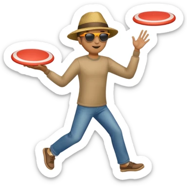 Man throwing a frisbee to the right, full body sticker