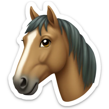 light brown greenish  horse face sticker