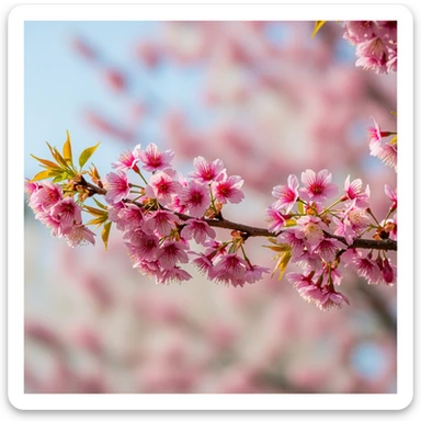 pink cherry blossom branch, no background sticker