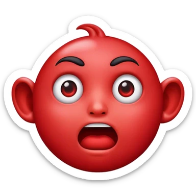 Stunned surprised apple style emoji sticker