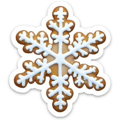 Christmas cookie snowflake shape  sticker