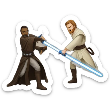 Obi-wan killing darth mall sticker