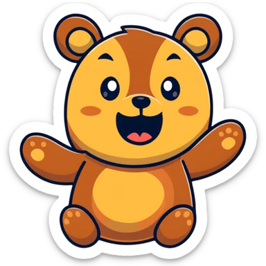 Enthusiastic bear with "wowser" expression, extremely excited and energetic sticker
