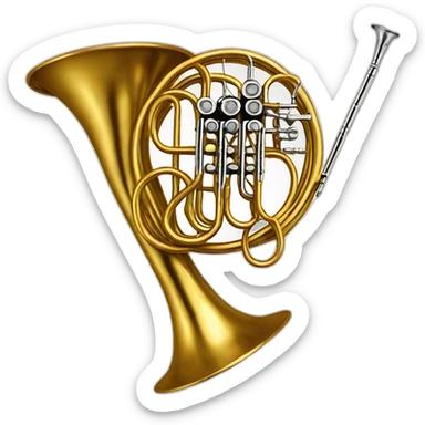 french horn sticker
