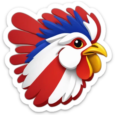 Coq rouge du Logo de la Fédération française de rugby sticker
