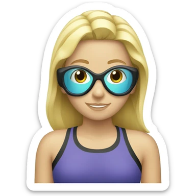 Blond girl snorkeling sticker