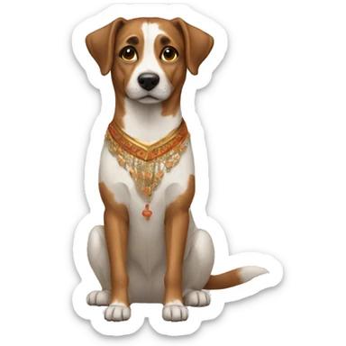 Dog wearing gulf traditional clothing  sticker
