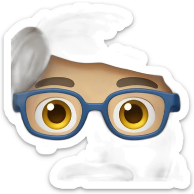 Homme aux yeux bleu portant lunette et cheveux châtain foncé sticker