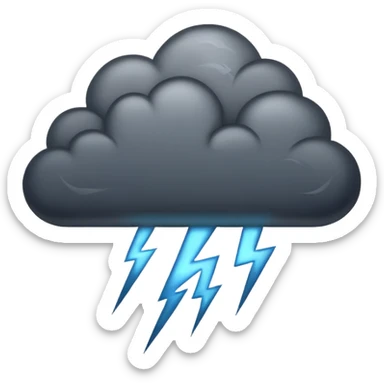 dark stormy cloud with lightning sticker