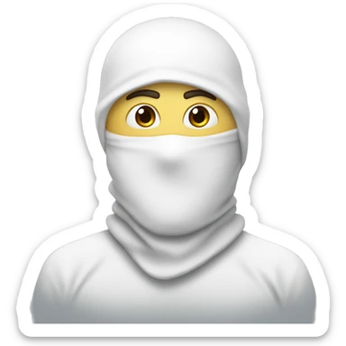Guy with a white Balaclava long face sticker
