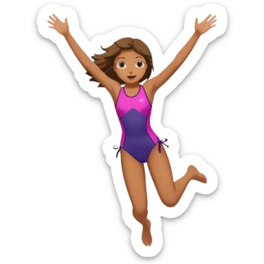 Girl jump of clif sticker