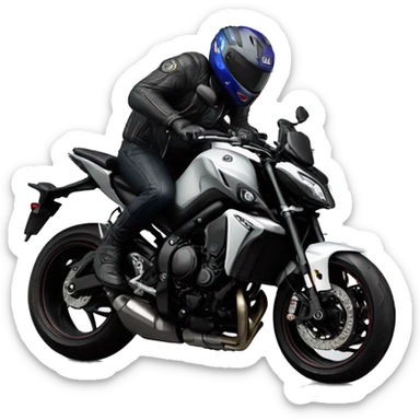 Man doing wheelie on Yamaha mt-10 sticker
