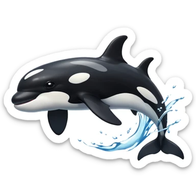 Make an orca swimming powerfully sticker