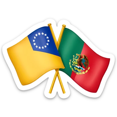 Bandera de Venezuela combinada con la de México sticker