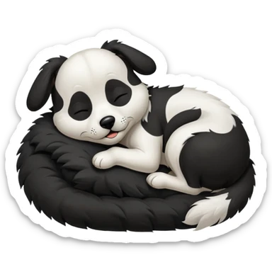 Dog blac and white sleep sticker