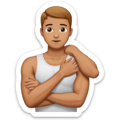 arms crossed holding neck choking guy sticker
