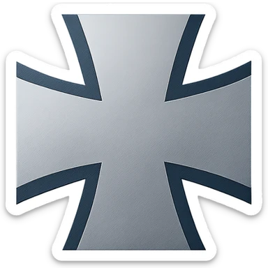 Bundeswehr emblem, modern German armed forces insignia, stylized silver Iron Cross with blue background, clean and symmetrical, no text, centered sticker