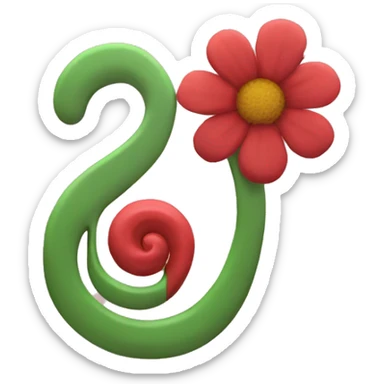 flower in the shape of a music note sticker