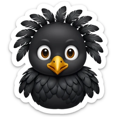 Un bebe oiseau mignon noir sticker