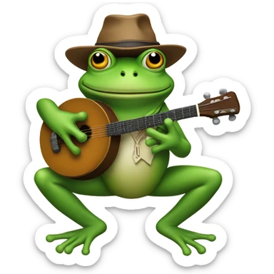 Frog playing the banjo sticker