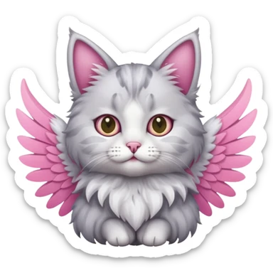 gatto con le ali rosa sticker
