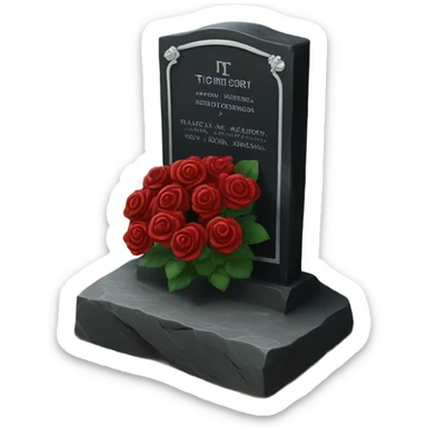 black grave with roses sticker