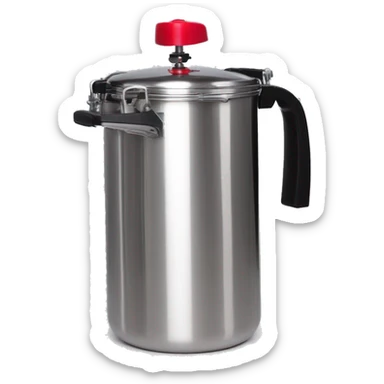 Stainless steel pressure pot, with black gights, 3 clamps lid, red line on the black knob sticker