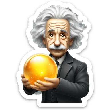 Albert Einstein with crystal ball sticker
